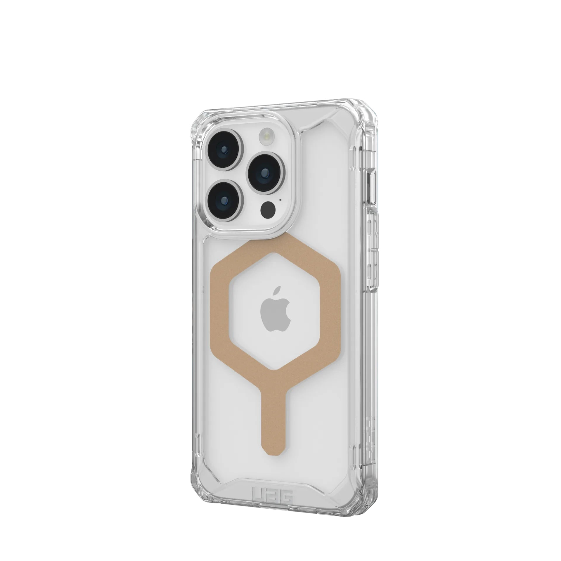 Urban Armor Gear UAG – Backcover Plyo – für Apple iPhone 15 Pro – transparent/gold – TPU/PC – MagSafe-kompatibel