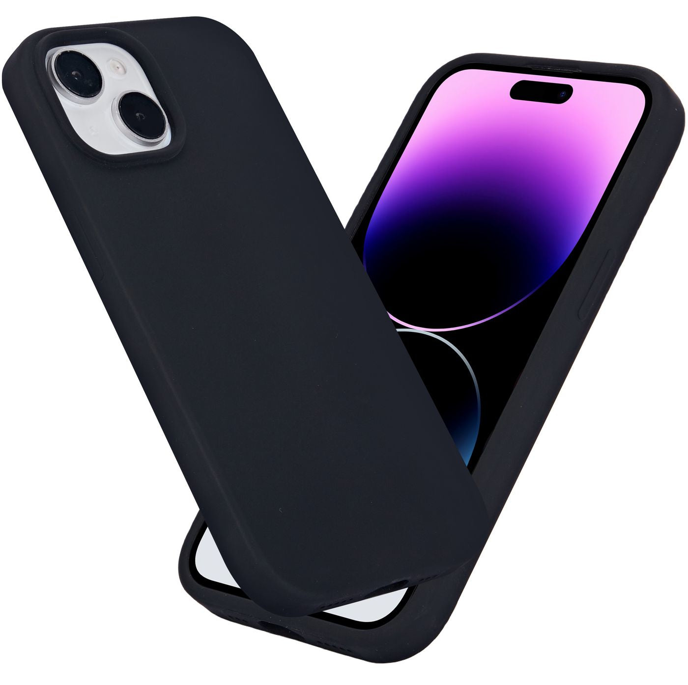 eSTUFF INFINITE RIGA (GRS) Backcover – für Apple iPhone 15, PC+Silikon+Mikrofaser, Schwarz