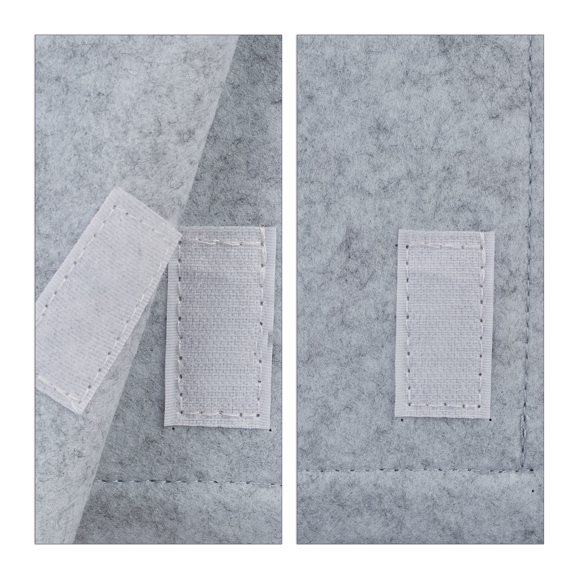 Relaxdays Aufbewahrungstasche – Filz – Grau – 6 Fächer, mit Klettverschluss – 315 × 270 × 50 mm