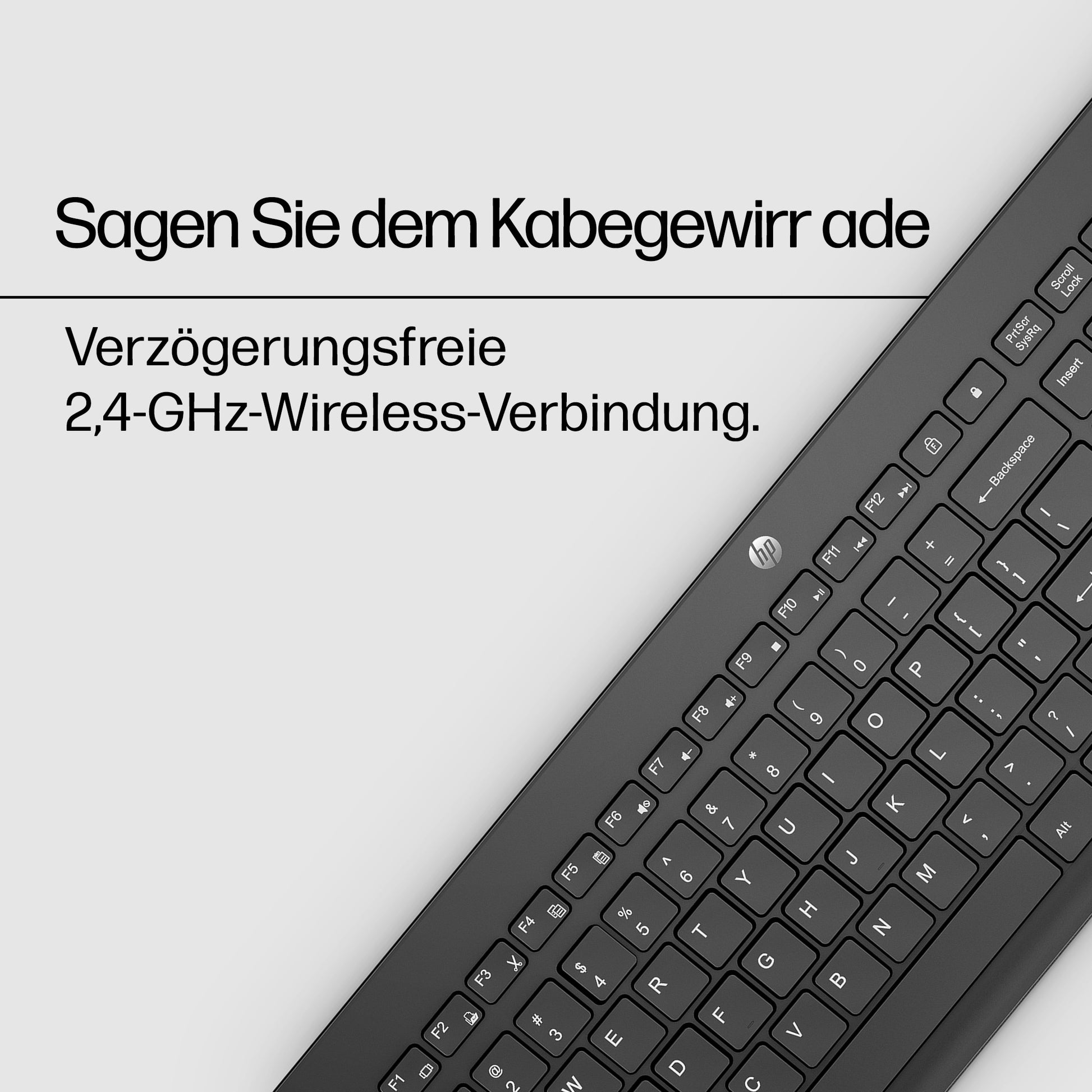 HP 230 – Tastatur – 2,4 GHz USB-A (Empfänger) – Membran – Schwarz