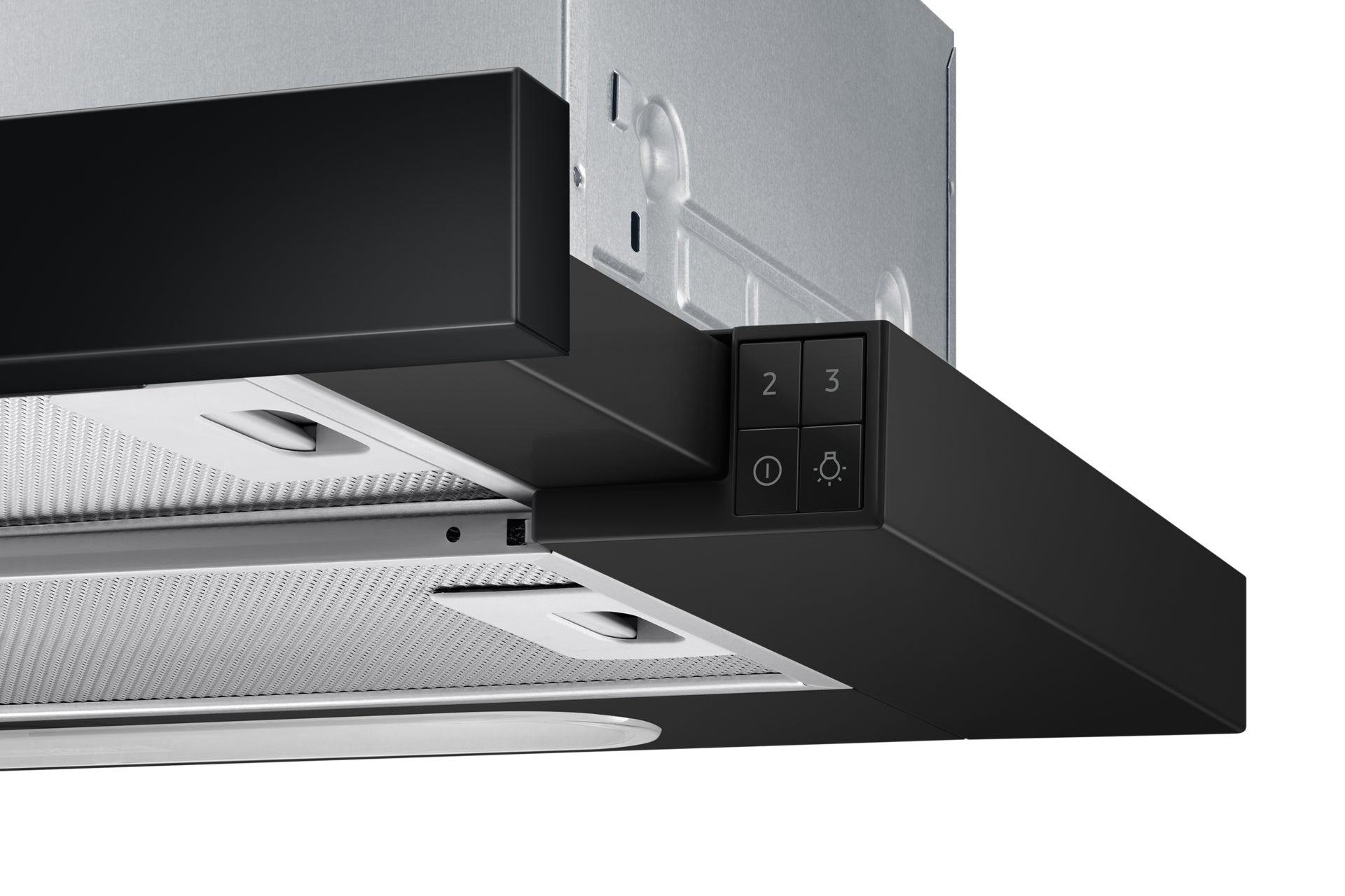 Samsung Dunstabzugshaube NK24M1030IB/UR – 60 cm, 392 m³/h, Energieeffizienzklasse C – schwarz/edelstahl