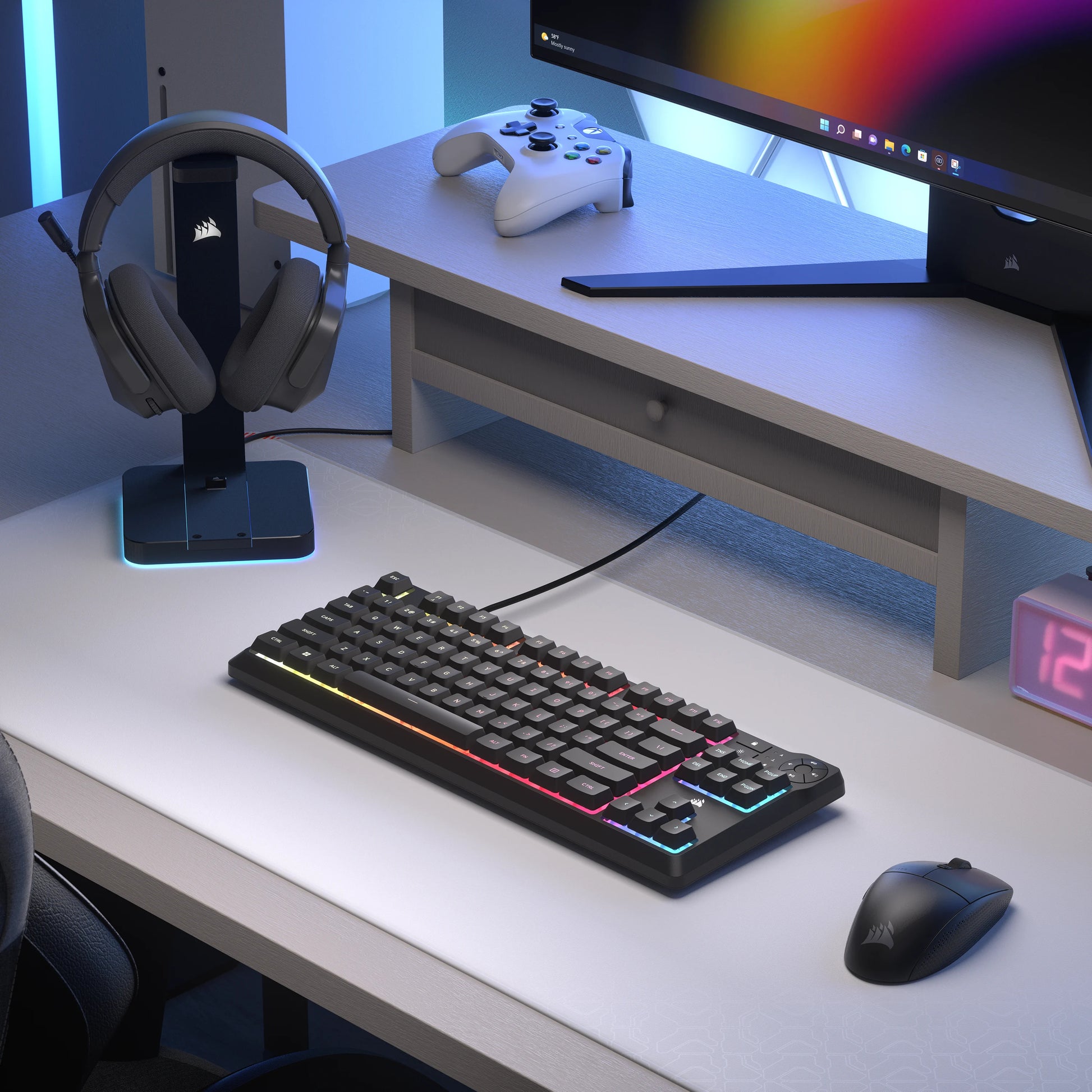 Corsair K55 CORE TKL – Tastatur, kabelgebunden, CH-Layout (DE-CH), TKL (ohne Ziffernblock), Membran