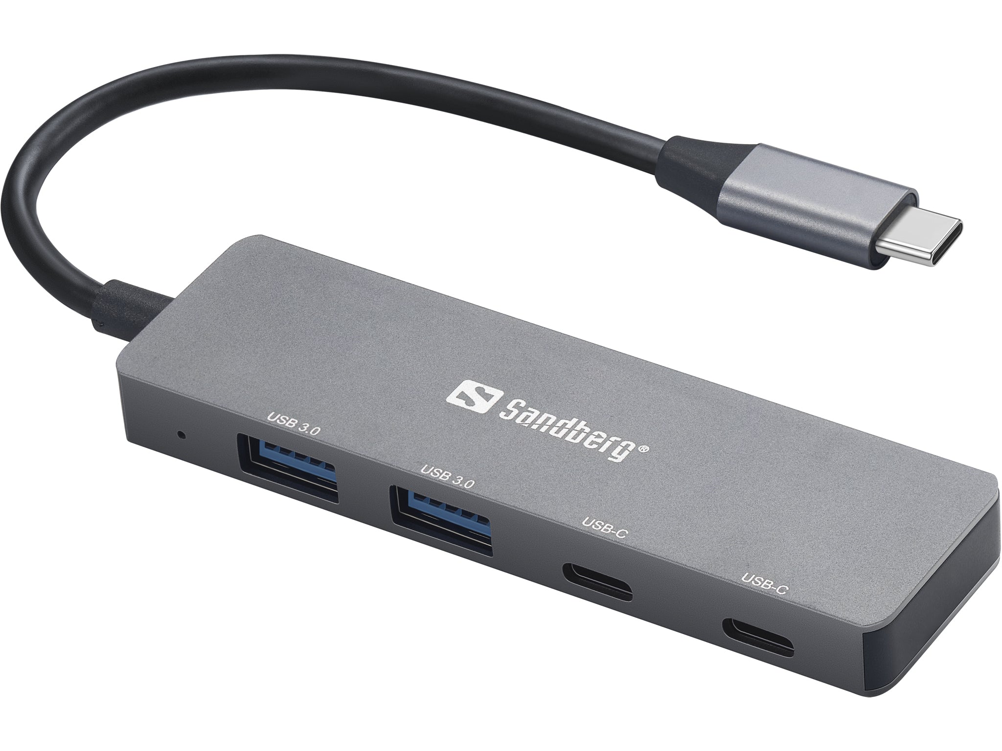 Sandberg 136-50 USB-Hub – USB-C, 2× USB-A, 2× USB-C, für Windows/Mac