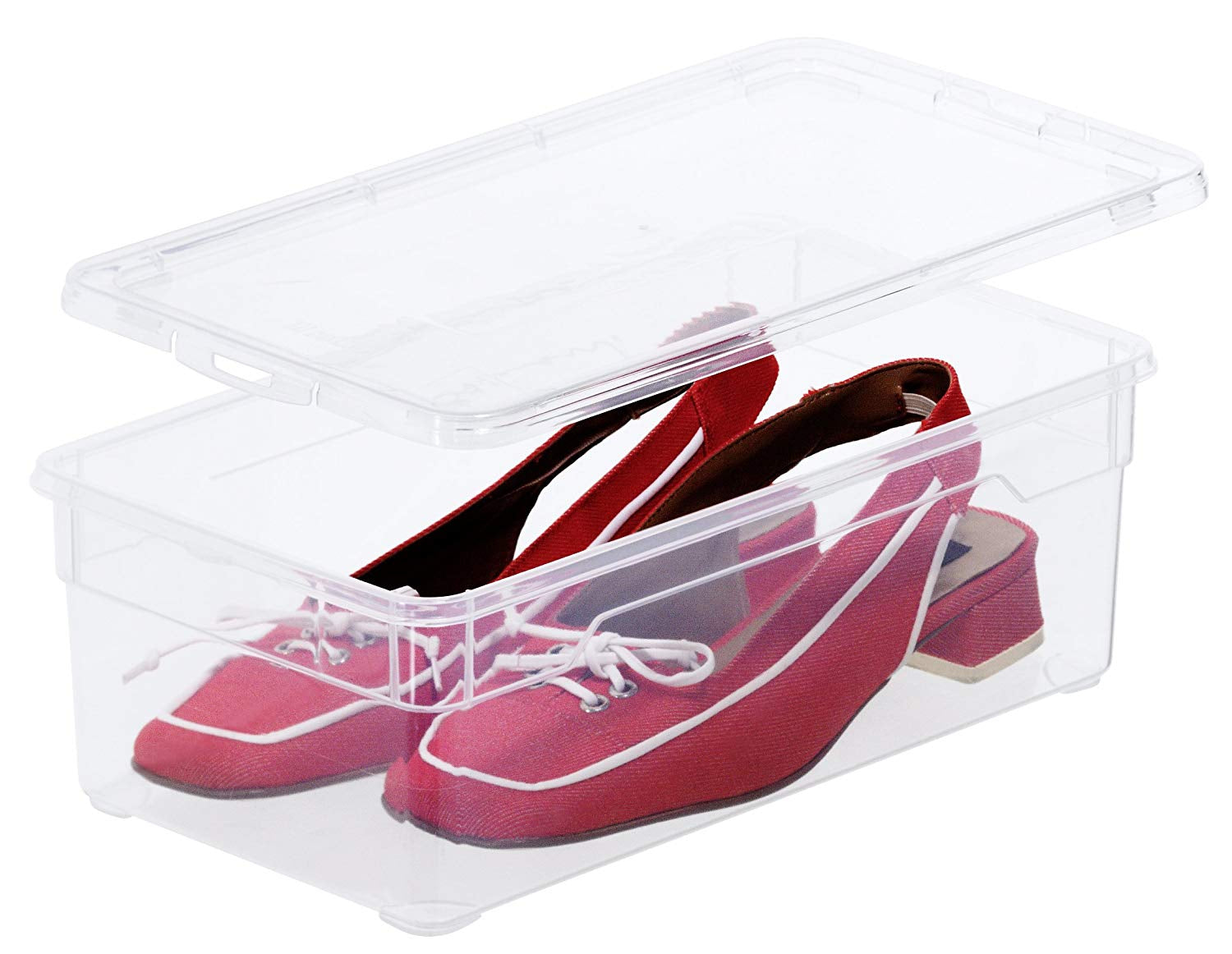 Rotho CLEAR Aufbewahrungsbox Rechteckig 5 l 190 × 330 × 240 mm Kunststoff, Transparent – mit Deckel – 4er-Set
