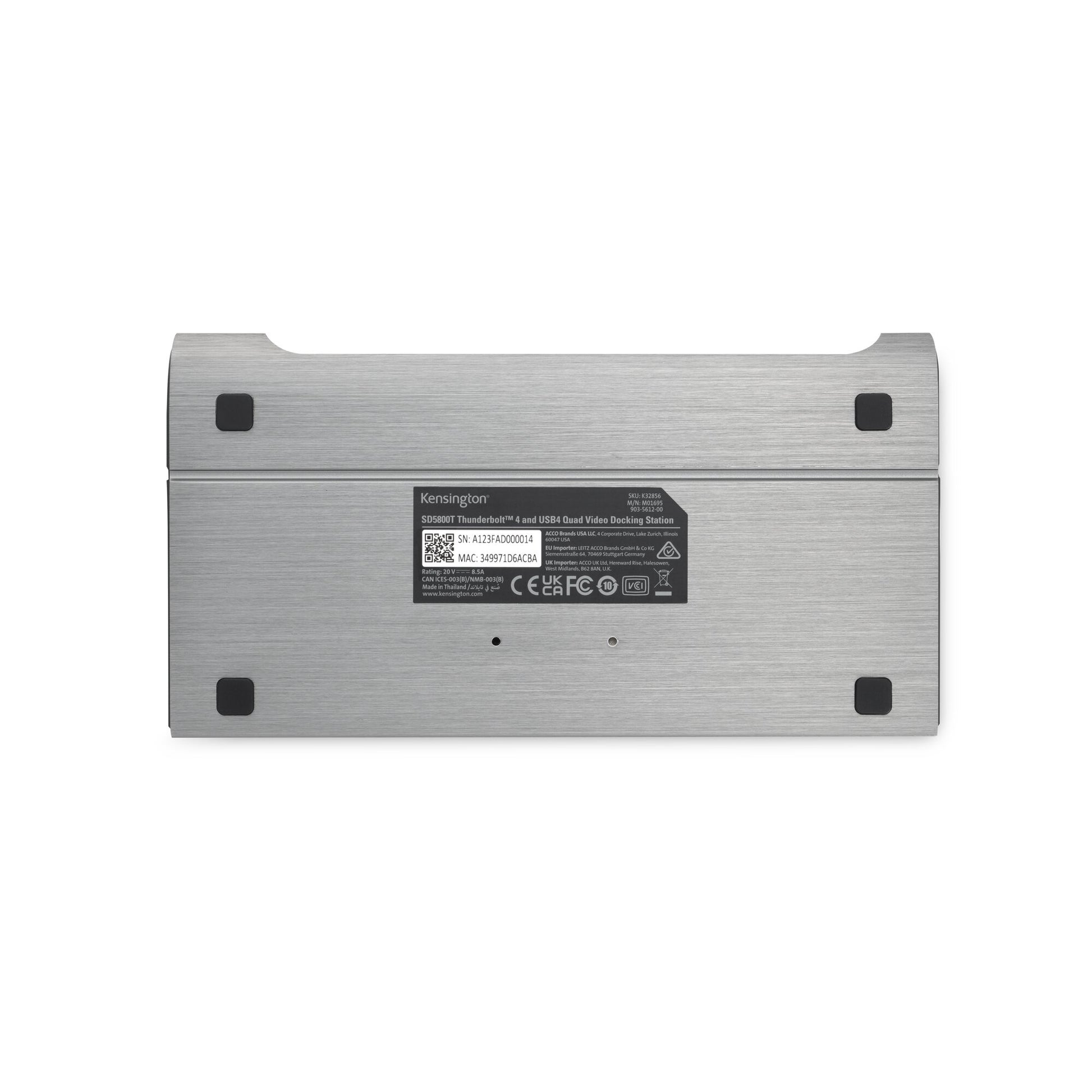 Kensington AD4010T4 Dockingstation – Thunderbolt 4, 6× USB-A, 1× USB-C, 100 W PD, 2,5GbE, SD, 3,5 mm Audio