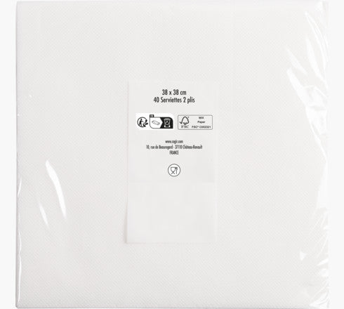 PRONAPPE Servietten – weiss – 38 × 38 cm, 2-lagig – 40 Stück