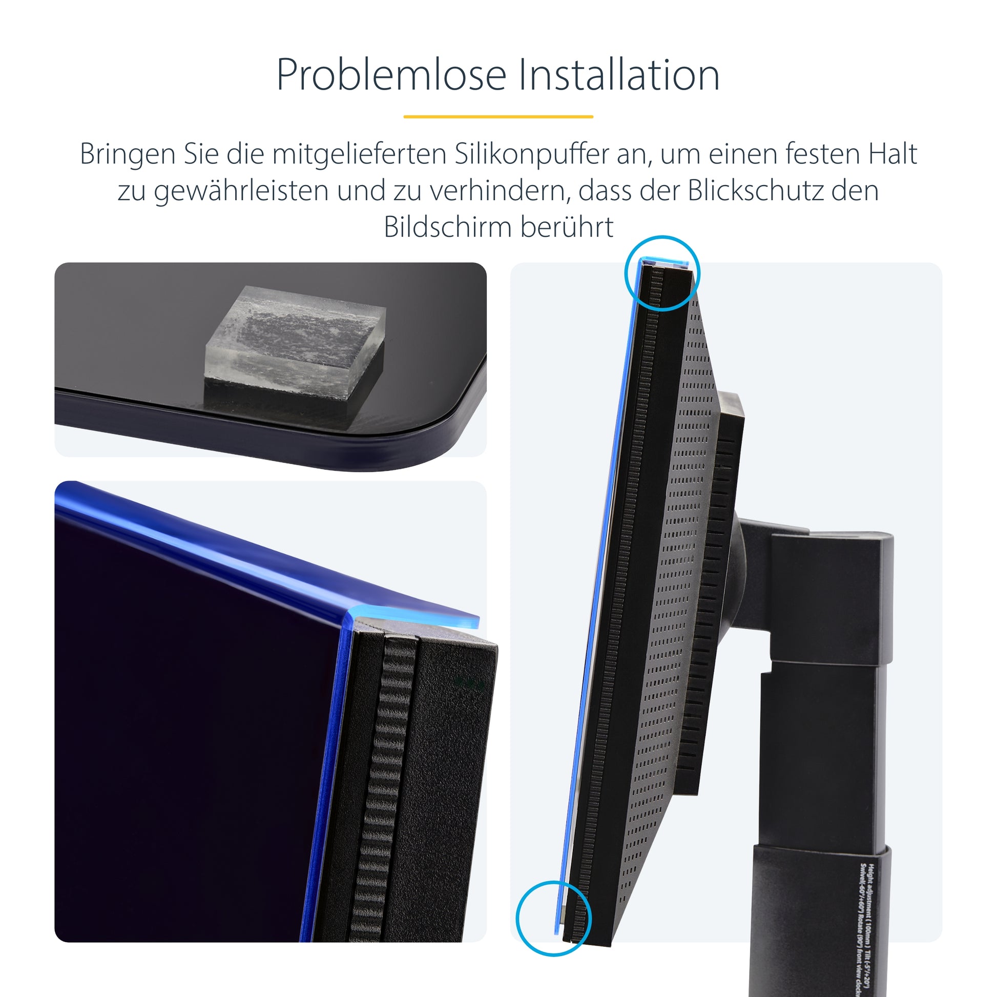 StarTech.com Blickschutzfilter für 24" Monitor, 16:9 – 613 × 356 mm, rahmenlos, glänzend