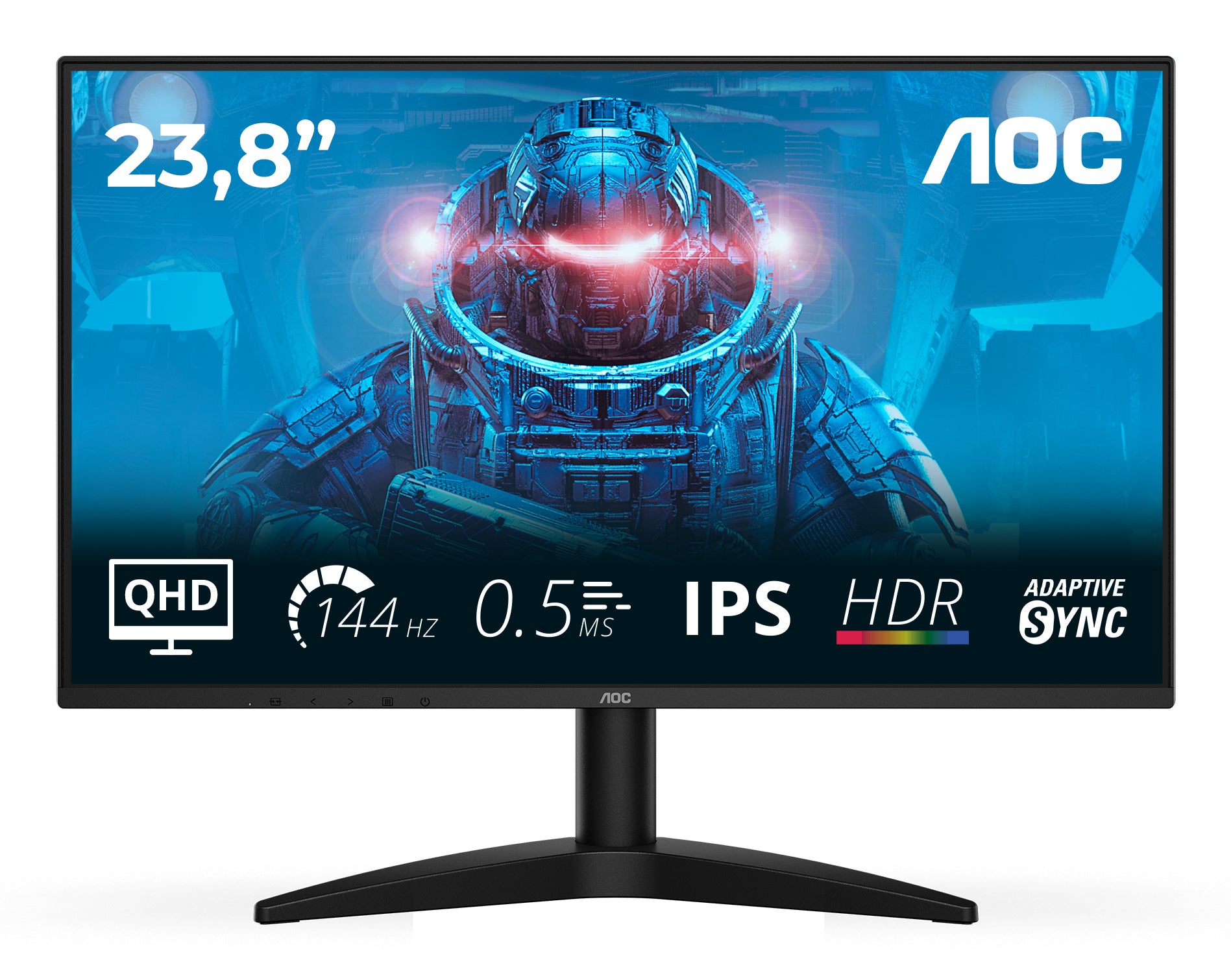 AOC Q24B36X – Monitor, 23,8" 2560 × 1440 (WQHD), IPS, 144 Hz, VESA 100 × 100, Schwarz