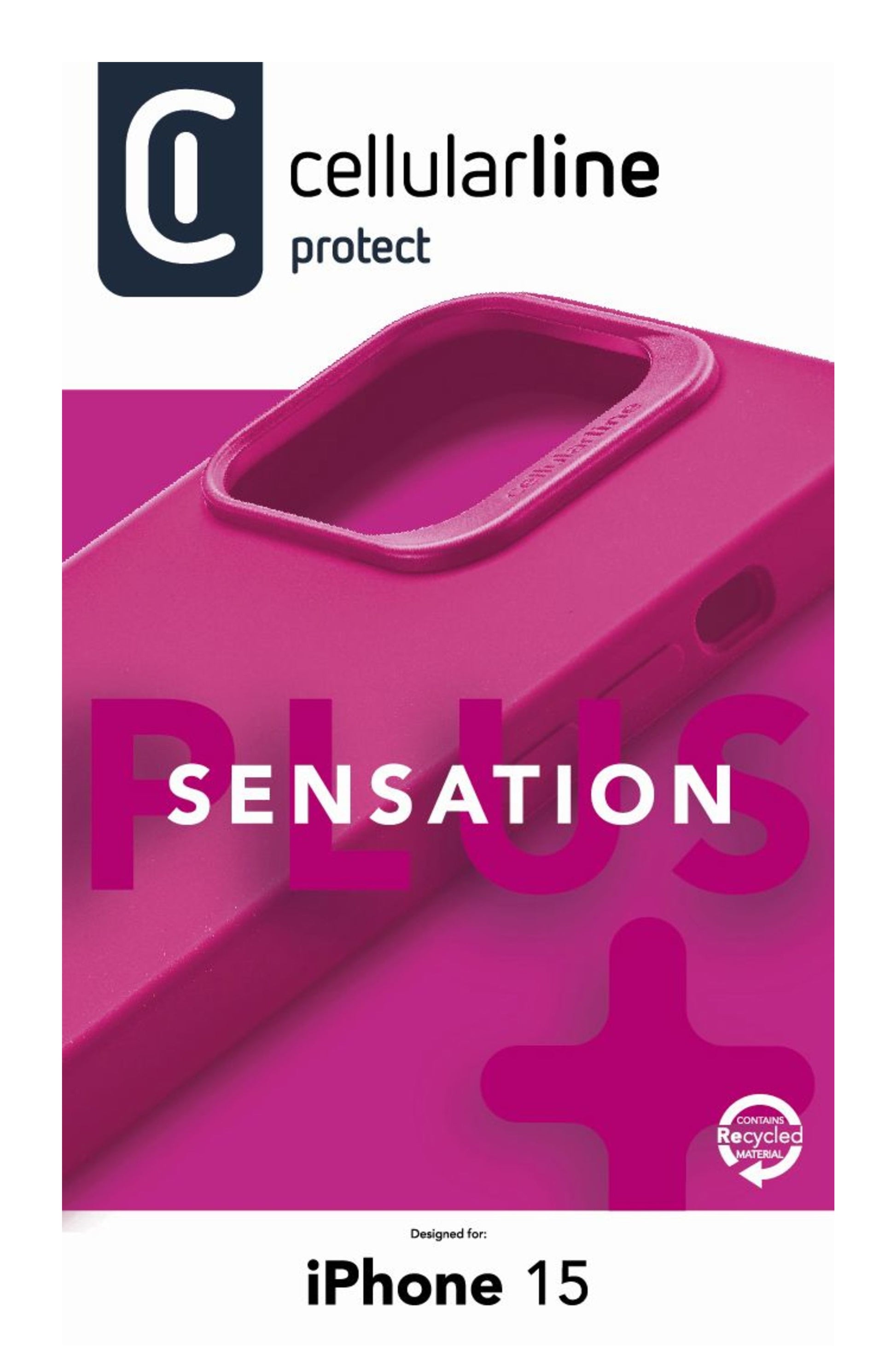 Cellularline Backcover – für Apple iPhone 15 – rosa – Silikon, stossdämpfend