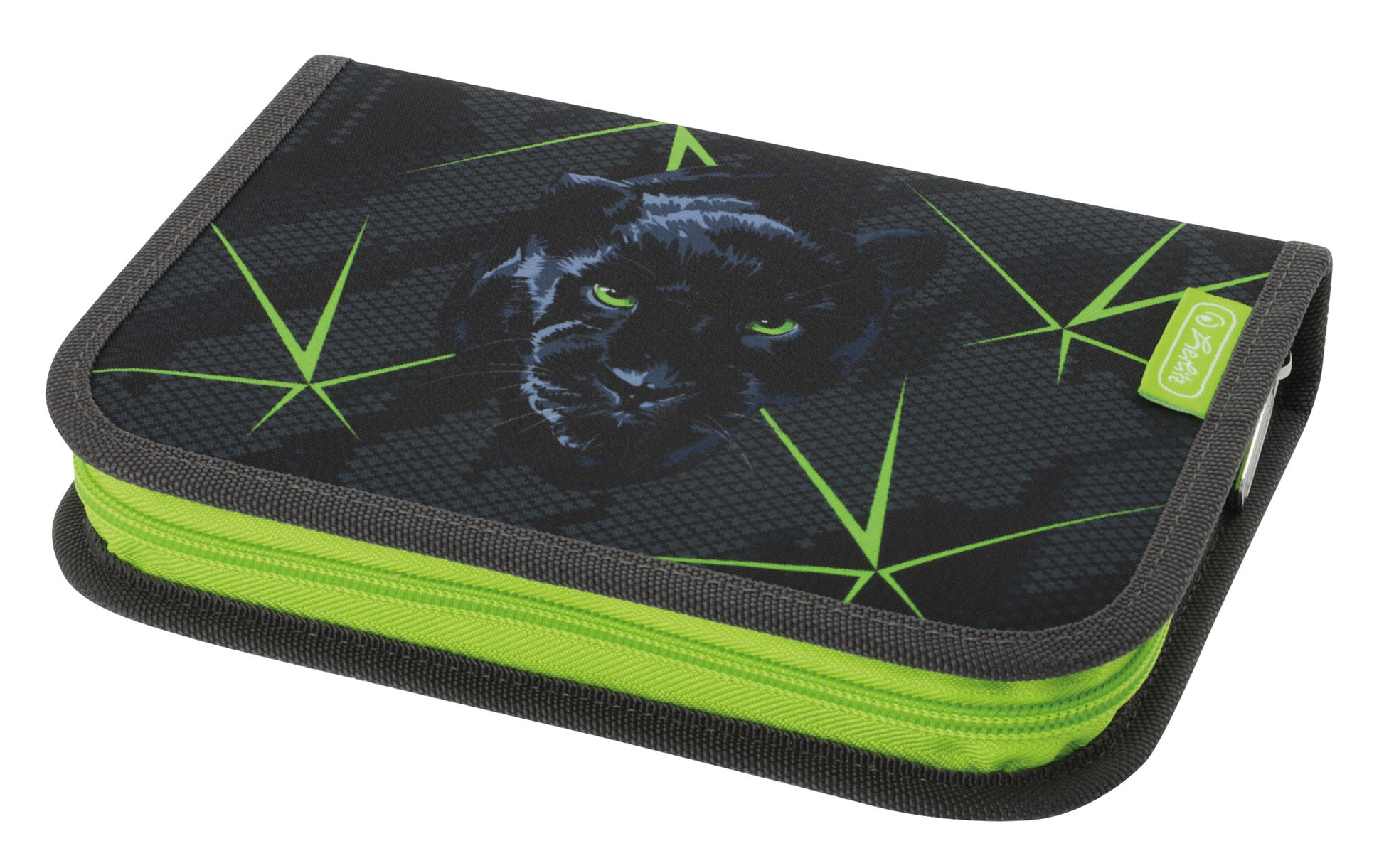 Herlitz Wild Life – Schüleretui, gefüllt (31-teilig), grün, Polyester, 20,5 × 3,8 × 14 cm