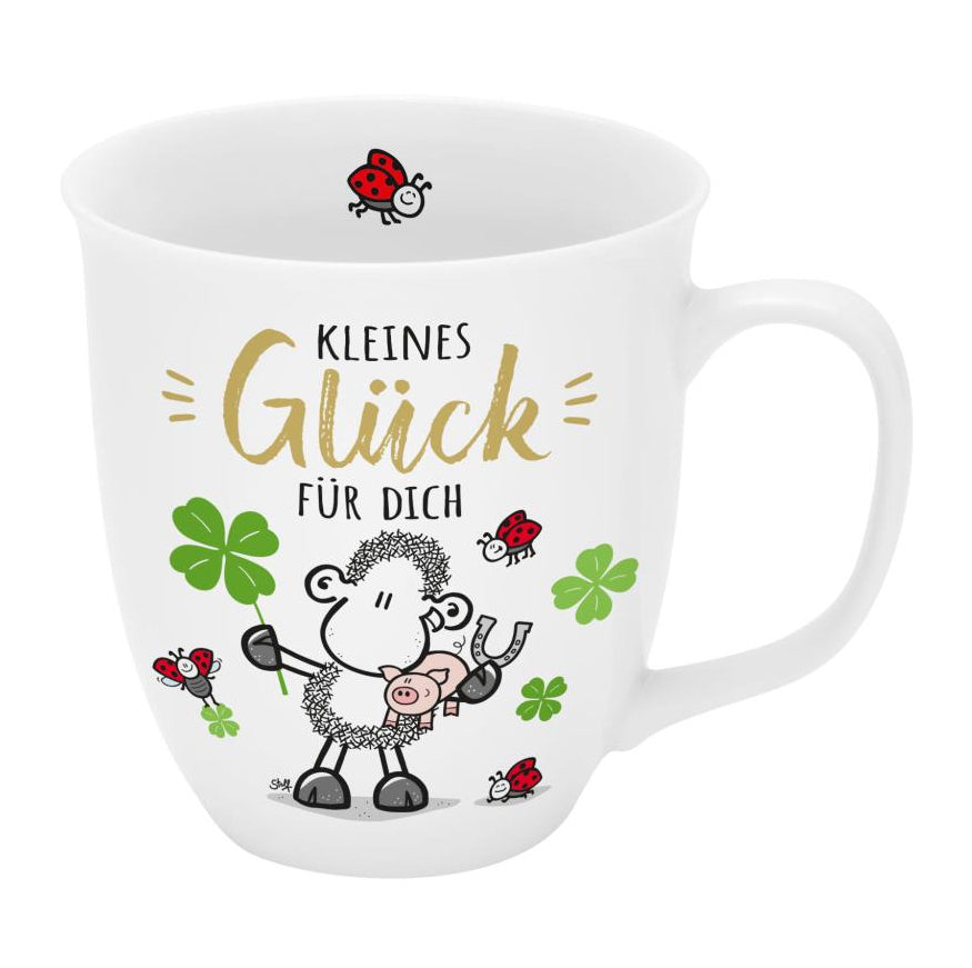 Sheepworld Tasse Glück – 400 ml, Ø 9,0 cm, H 10,0 cm, Keramik, Weiss