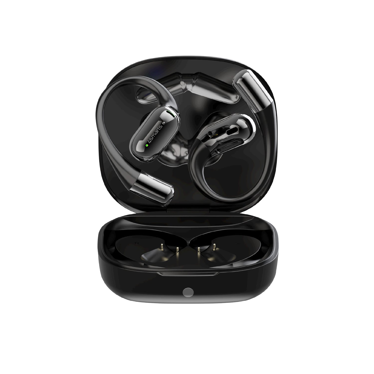 4smarts SkyBuds AI Screen – Open-Ear Headset – Bluetooth, mit Mikrofon, Digitales Display – Schwarz – bis 28 h