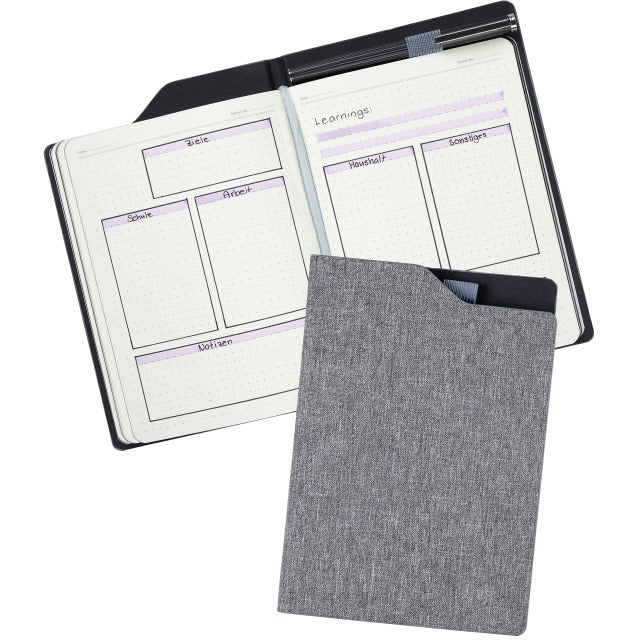 Kolma Notizbuch, A5, punktkariert, Leimbindung, Hardcover, 160 Seiten, 80 g/m² – grau