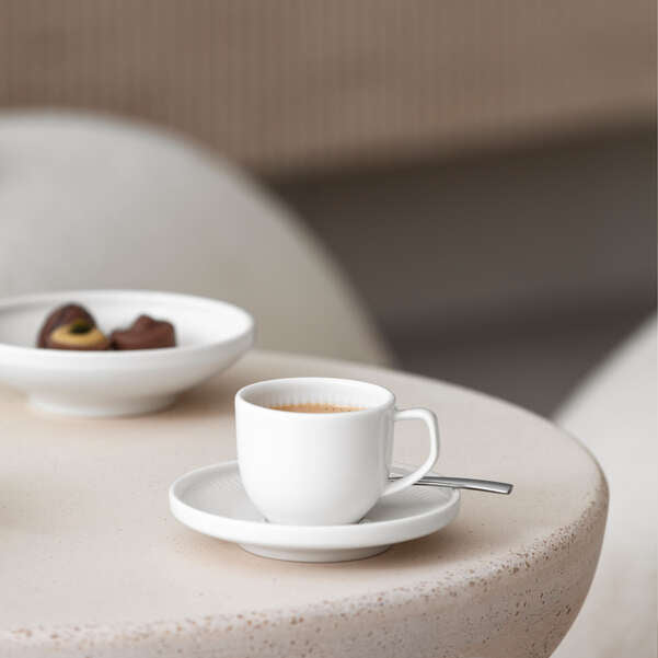 Villeroy & Boch Afina Tasse – 0,05 l, Porzellan, weiss, spülmaschinenbeständig, mikrowellengeeignet, 1 Stück