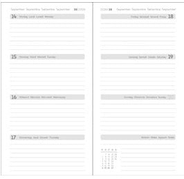 Simplex Ladytimer Agenda – 1 Woche/2 Seiten, gebunden, 8,7 × 15,3 cm, 2026, Moon, FSC