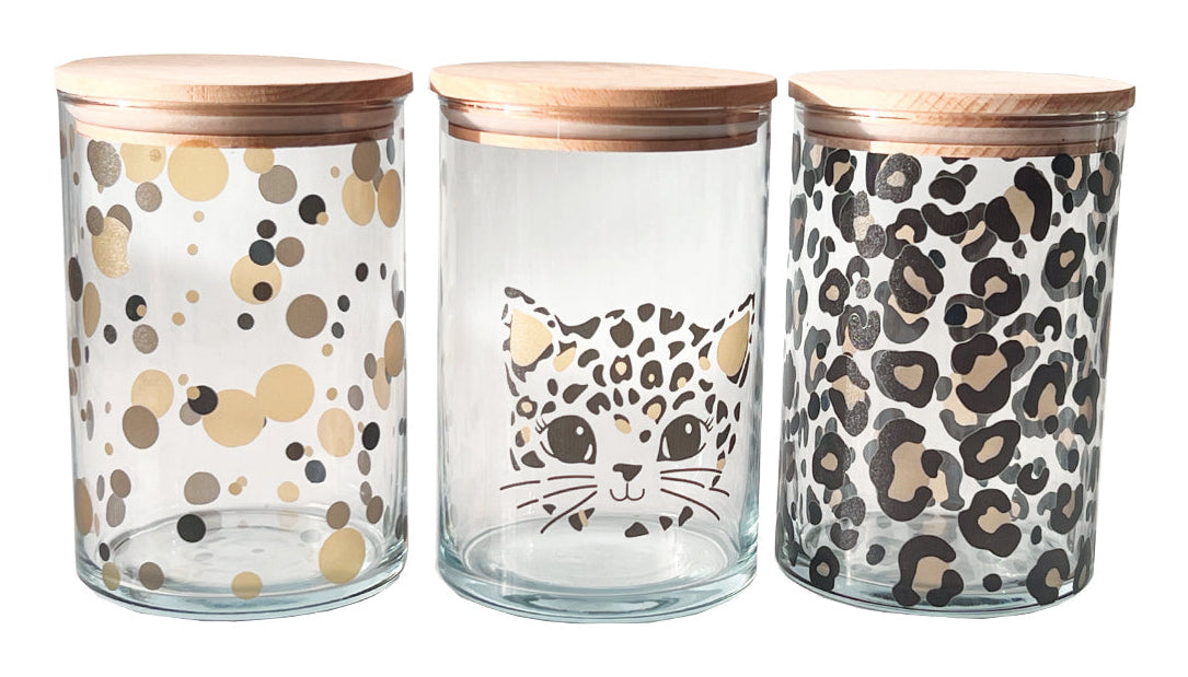 Wunderle Vorratsdose 880 ml, Ø 10 × 16 cm, Glas, Buche-Deckel, transparent