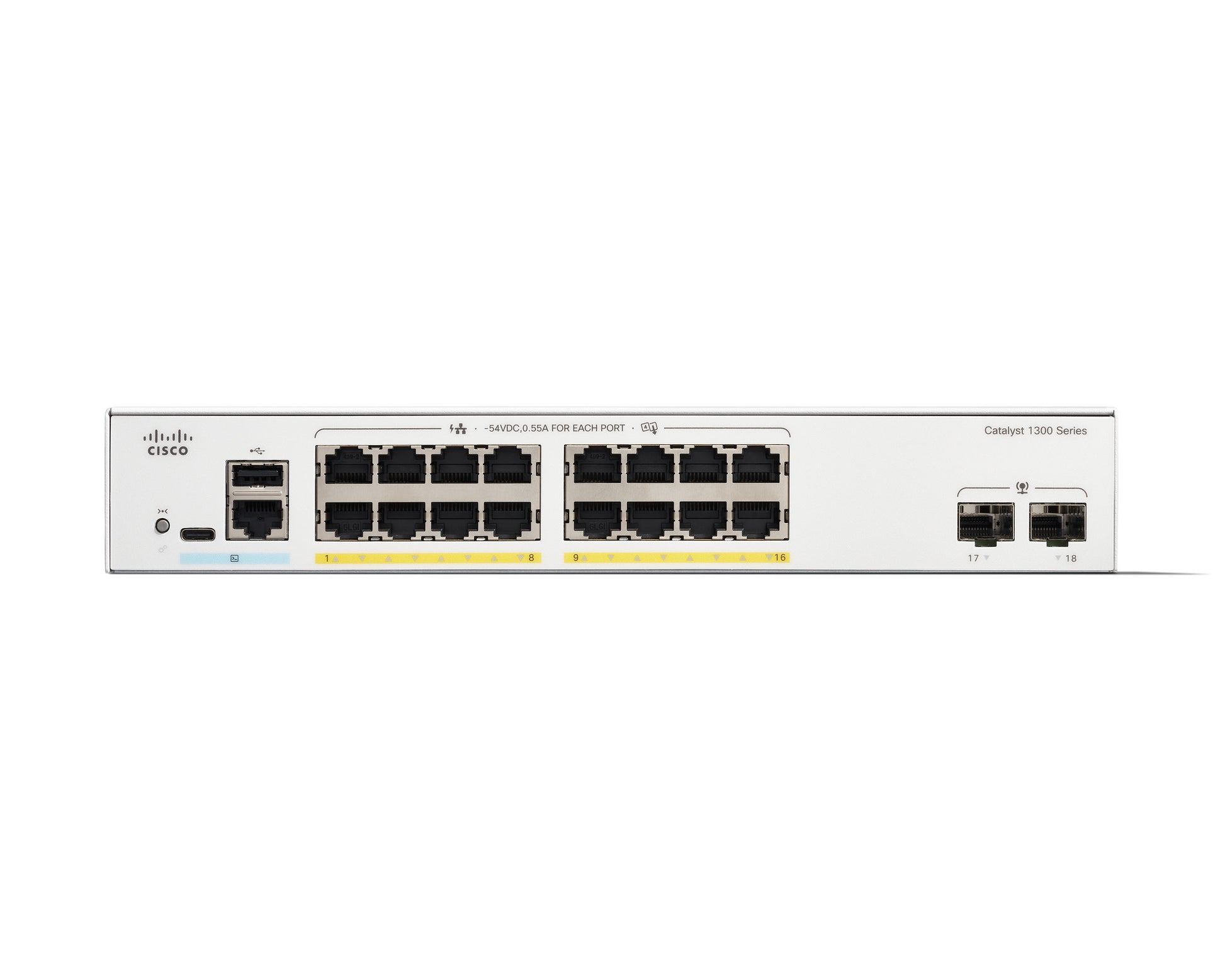 Cisco C1300-16FP-2G – Managed Switch – 16×GbE, 2×SFP, L2/L3, PoE
