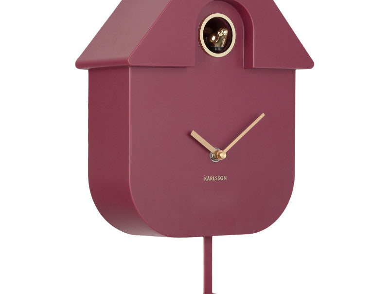 Karlsson Moderne Kuckucksuhr Oro – 21,5 × 41 × 8,5 cm, braun, Kunststoff