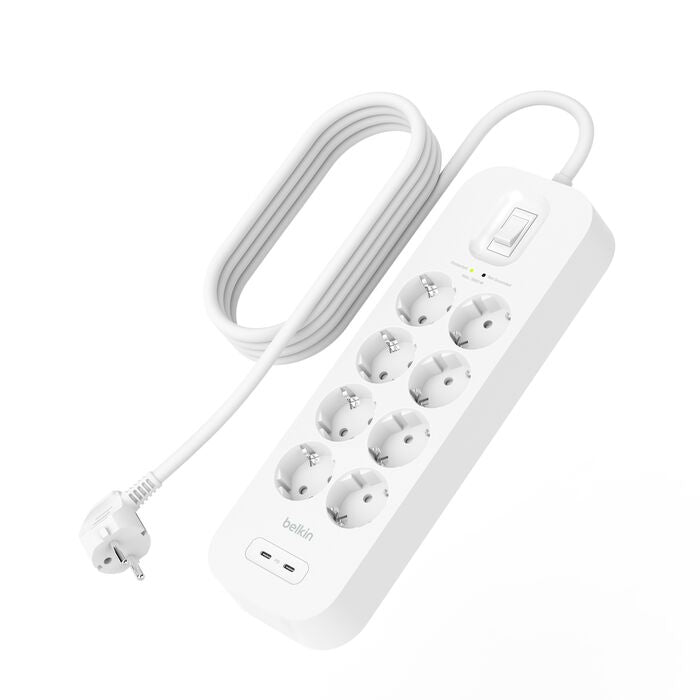 Belkin Steckdosenleiste – 2,00 m, 8-fach, 2× USB-C 30 W