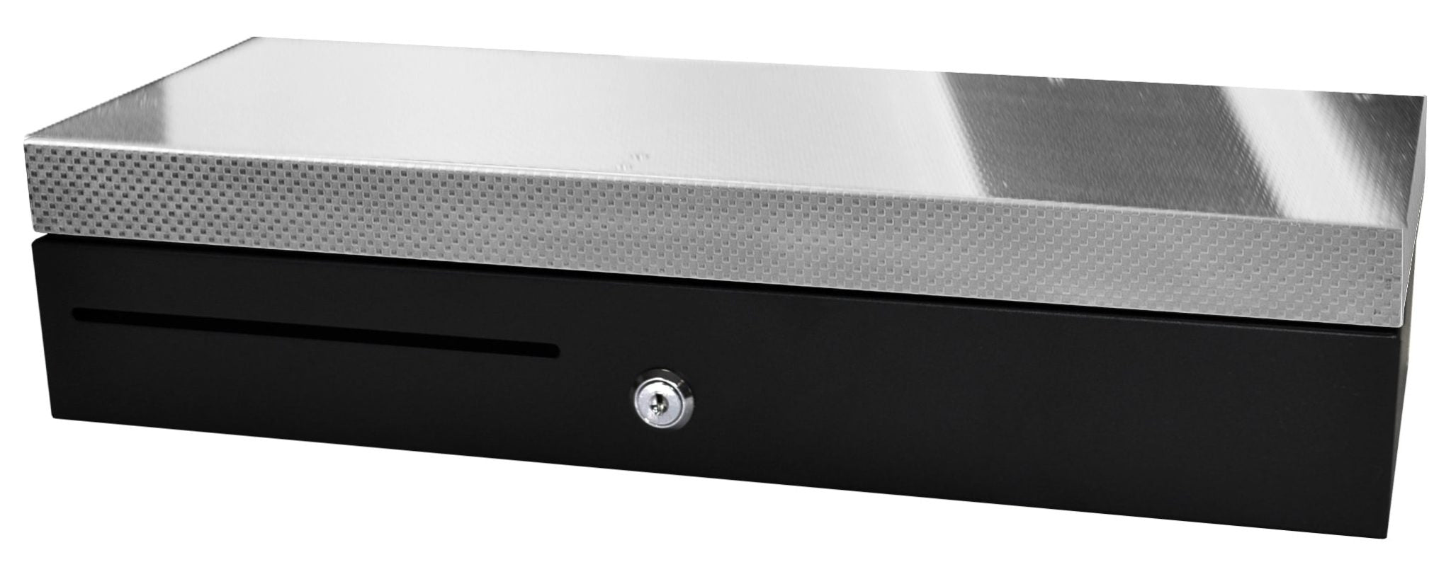 apg Solutions ECD460 – Kassenschublade, 6 Scheine/8 Münzen, RJ-12, 460 × 170 × 100 mm, Schwarz/Edelstahl
