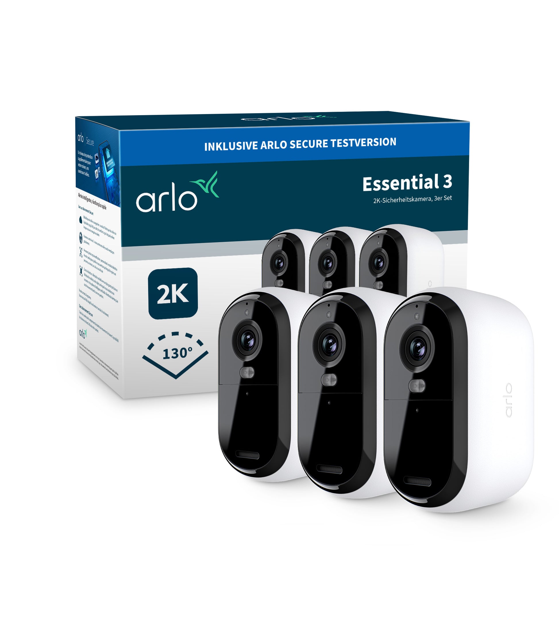 Arlo VMC3380 Netzwerkkamera – 4 MP WQHD (2560 × 1440), IP65, Solar, für Apple HomeKit, Weiss