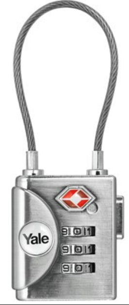 Yale Gepäckschloss – Zahlenschloss – Silber – Zink – YTP3 – 1 Stk.