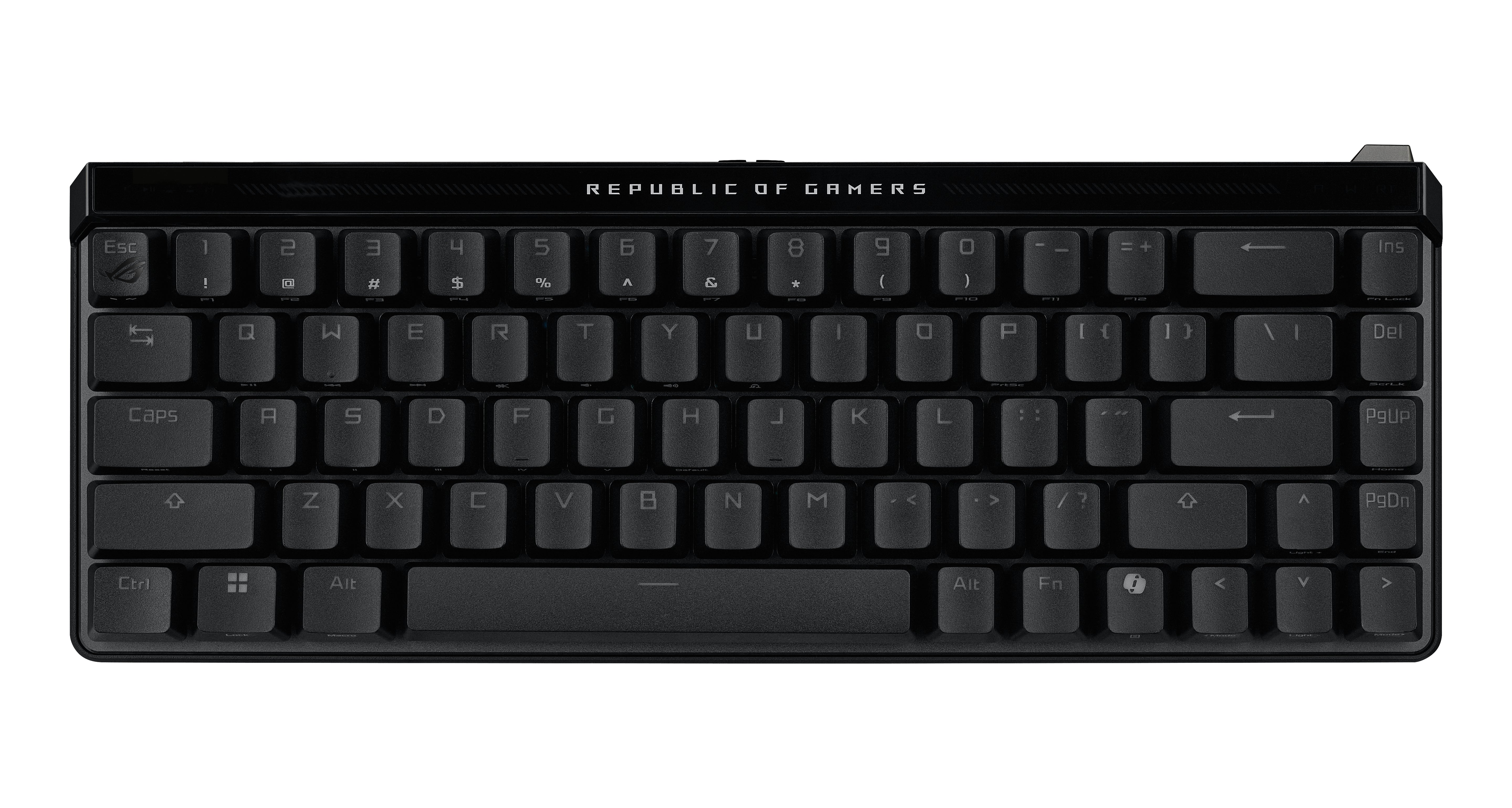 ASUS ROG Falchion Ace – Gaming-Tastatur 65% – Mechanisch (ROG HFX), Kabelgebunden USB-C, RGB, Schwarz