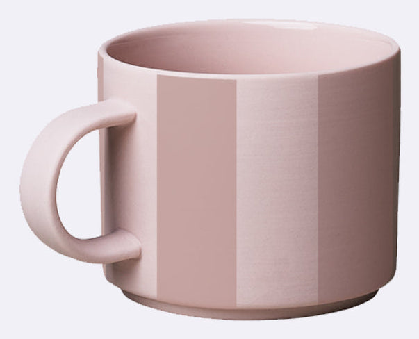 Chic-mic Good Mood Collection Kaffeetasse – 280 ml, Porzellan, Hellrosa, Spülmaschinenfest, Mikrowellengeeignet