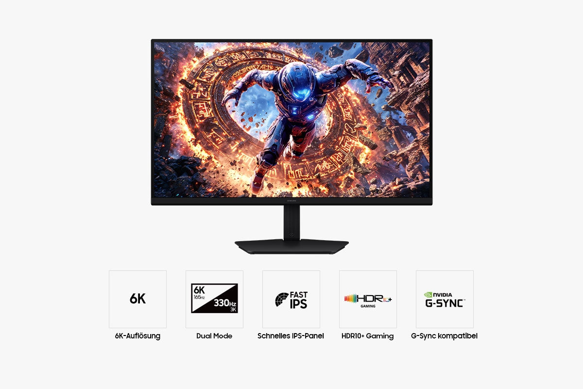 Samsung Odyssey G8 G80HS – 32", 6144 × 3456, IPS, 330 Hz, HDR10+