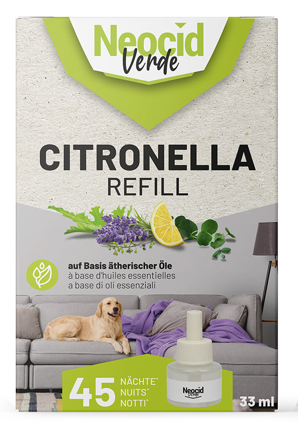 Neocid EXPERT Citronella Insektenfalle – 6 × 4,5 cm – Grau – Flüssigkeit, 33 ml – Für Mücken