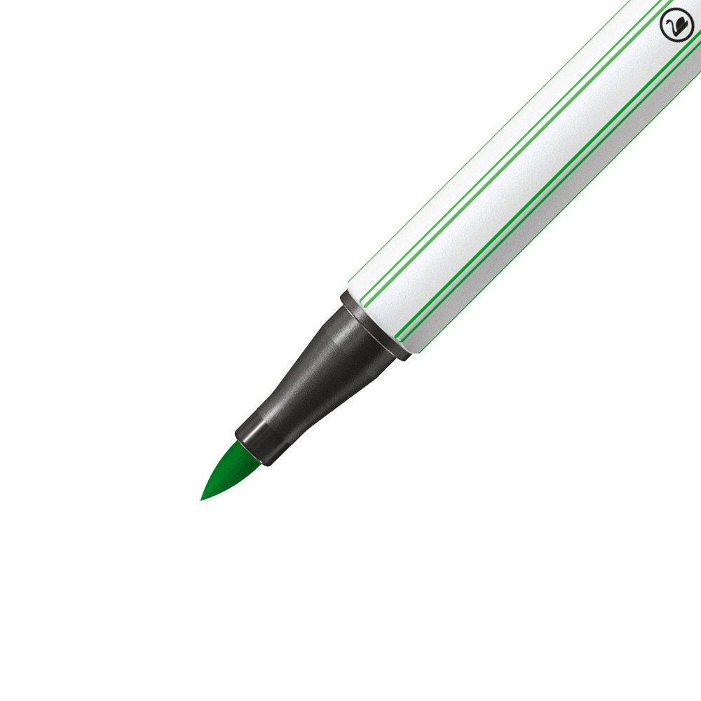 STABILO Pen 68 Brush Filzstift – Pinselspitze, wasserbasiert, Hellgrün