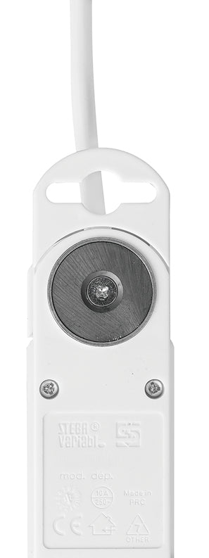 Steffen VARIABL Steckdosenleiste, 6×T13, 2×USB-C PD 18 W (36 W), mit Schalter, 3 m – Weiss