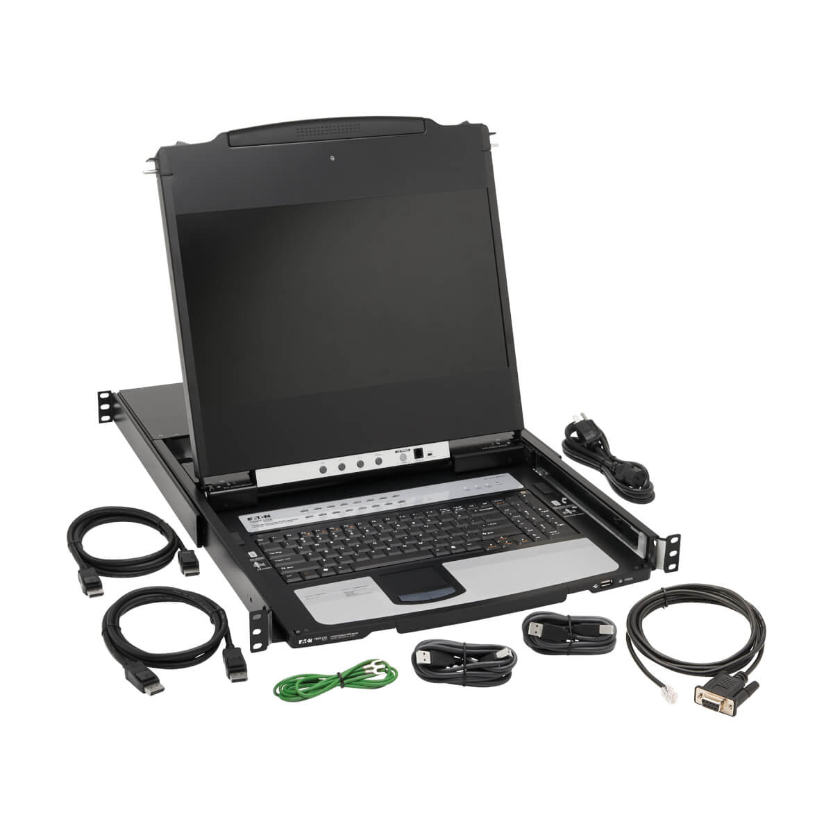 Tripp Lite B030-DP16-17DIP – 17" Rack-LCD-Konsole – 16-Port DisplayPort KVM, 1920 × 1080, USB 2.0-Hub, 1U