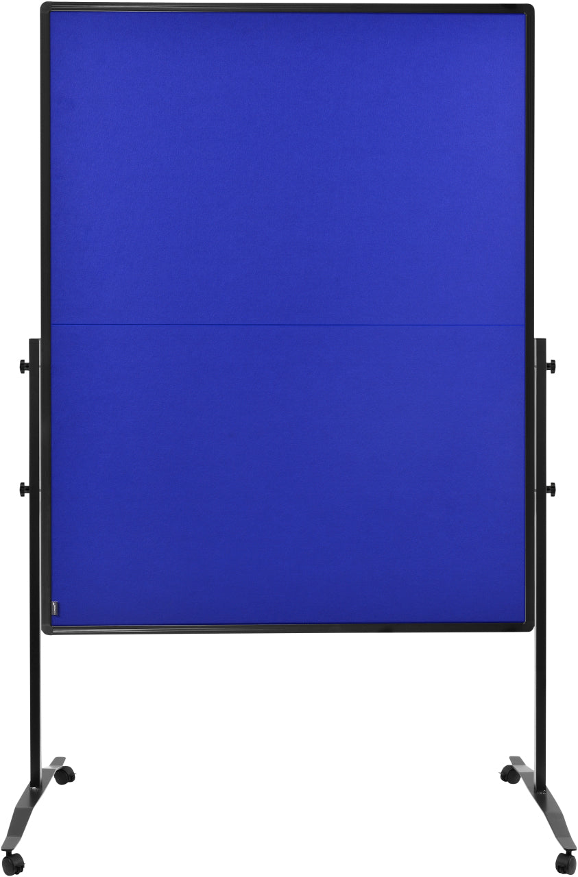 Legamaster Moderationswand – Filz, mit Rollen, doppelseitig – 120 × 150 cm – Marineblau, Alurahmen