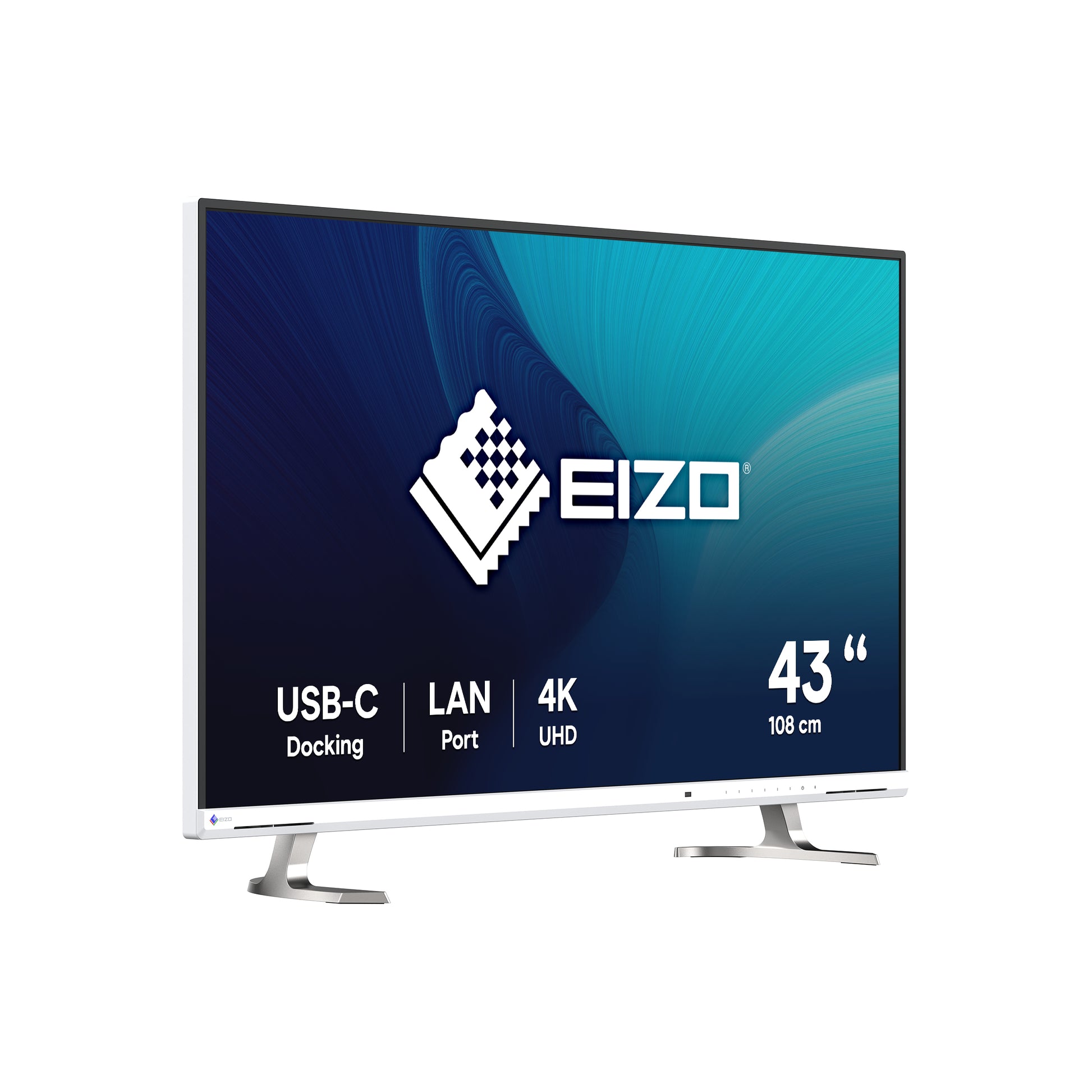 EIZO FlexScan EV4340X-WT – Monitor, 42,5", USB-C, KVM, Lautsprecher, VESA 100 × 100, 200 × 200, Weiss