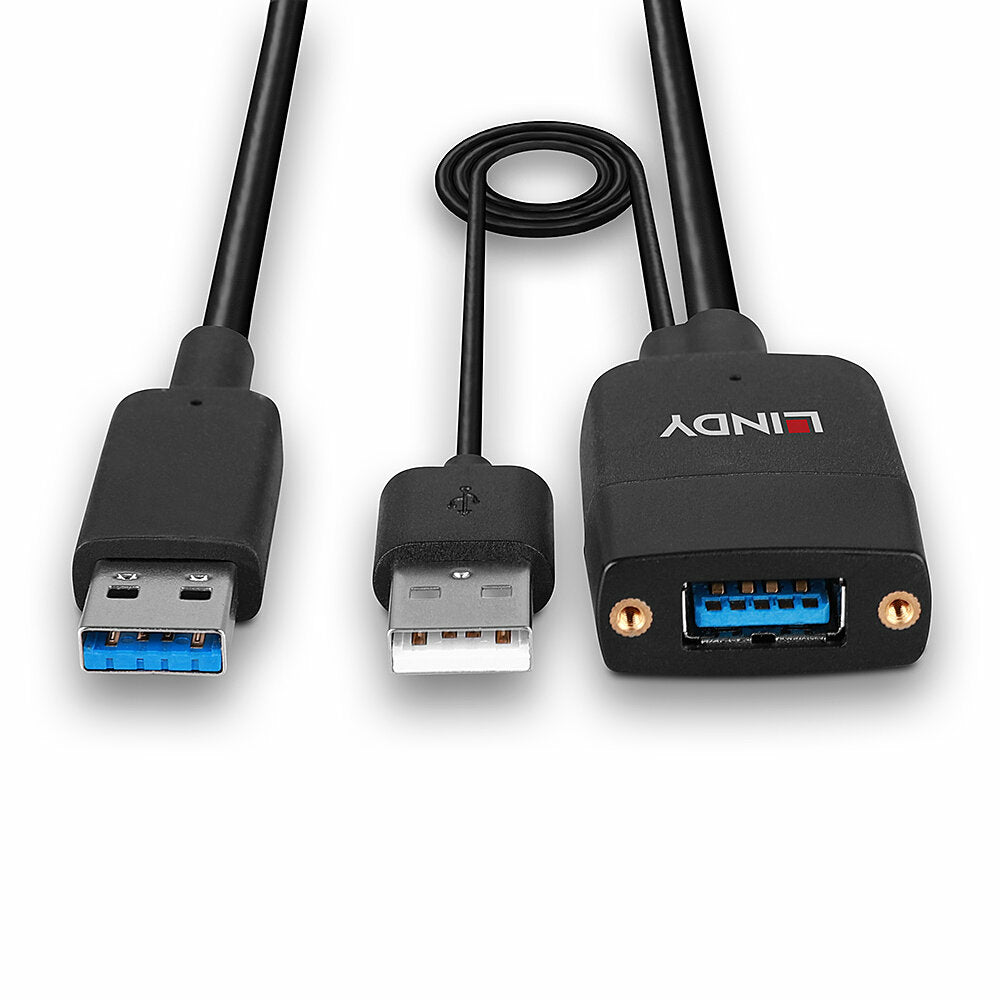 Lindy USB-A auf USB-A Kabel – USB 3.2 Gen 2 (10 Gbit/s) – 35 m – Schwarz
