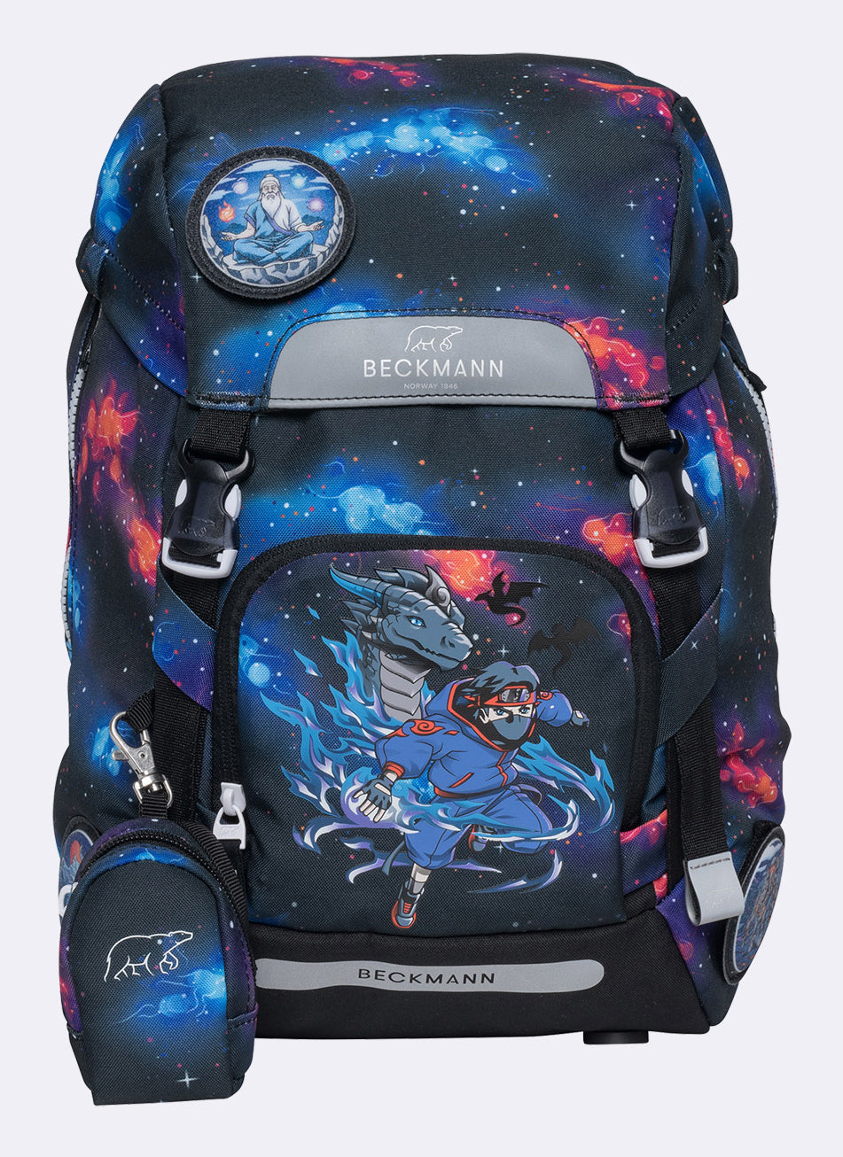 Beckmann Schulrucksack Classic 1st – 6-teilig – Ninja Elements – 24,0×37,0×25,0 cm – recyclingfähig