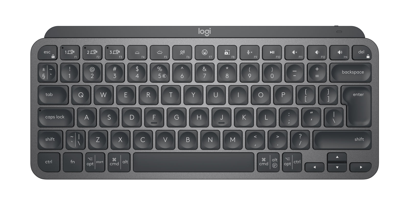 Logitech MX Keys Mini Combo – Tastatur, kabellos (Bluetooth/2,4 GHz), US-Layout (EN) – für Windows & macOS