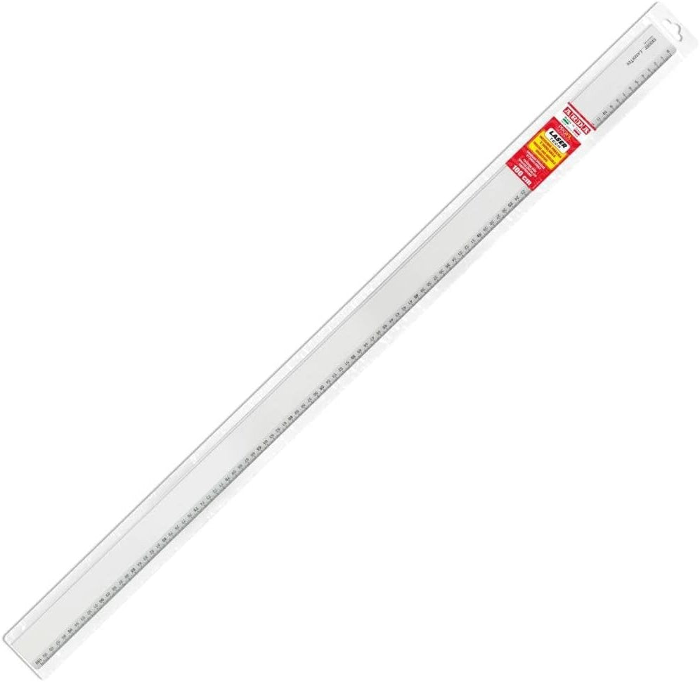 ARDA Wandtafel-Lineal 100 cm – Aluminium, Silber, Tuschekante, rutschfest