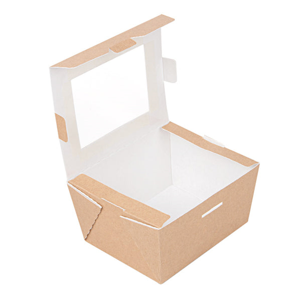 Garcia de Pou Weita Take-away-Box Papier, 780 ml – 122 × 90 × 64 mm – braun/weiss – FSC – 50 Stk.
