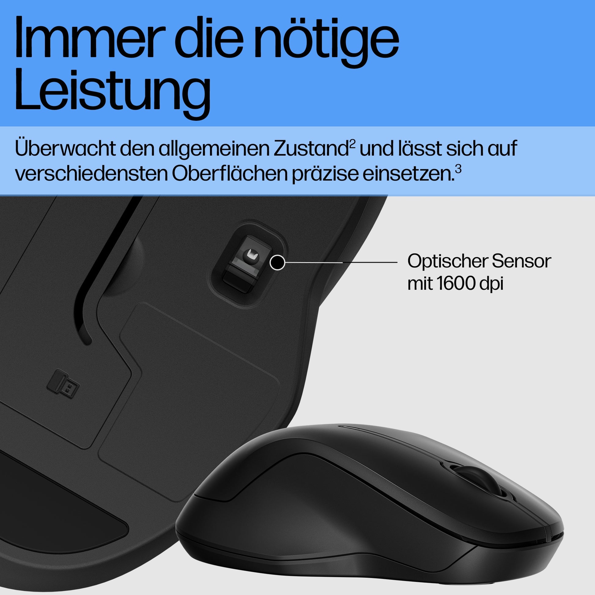 HP 255 – Maus – Kabellos (Bluetooth/2,4 GHz), 1600 DPI, beidhändig, Schwarz