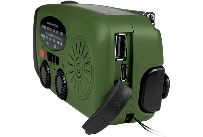 Thomson RT260 – Tragbares Radio, AM/UKW, USB-C, IPX3, 2'000 mAh Akku – Grün