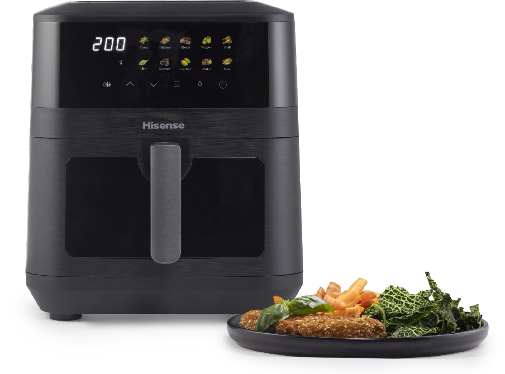 Hisense Heissluftfritteuse HAF2100DCD – 7,7 l, 10 Programme, 2100 W – schwarz