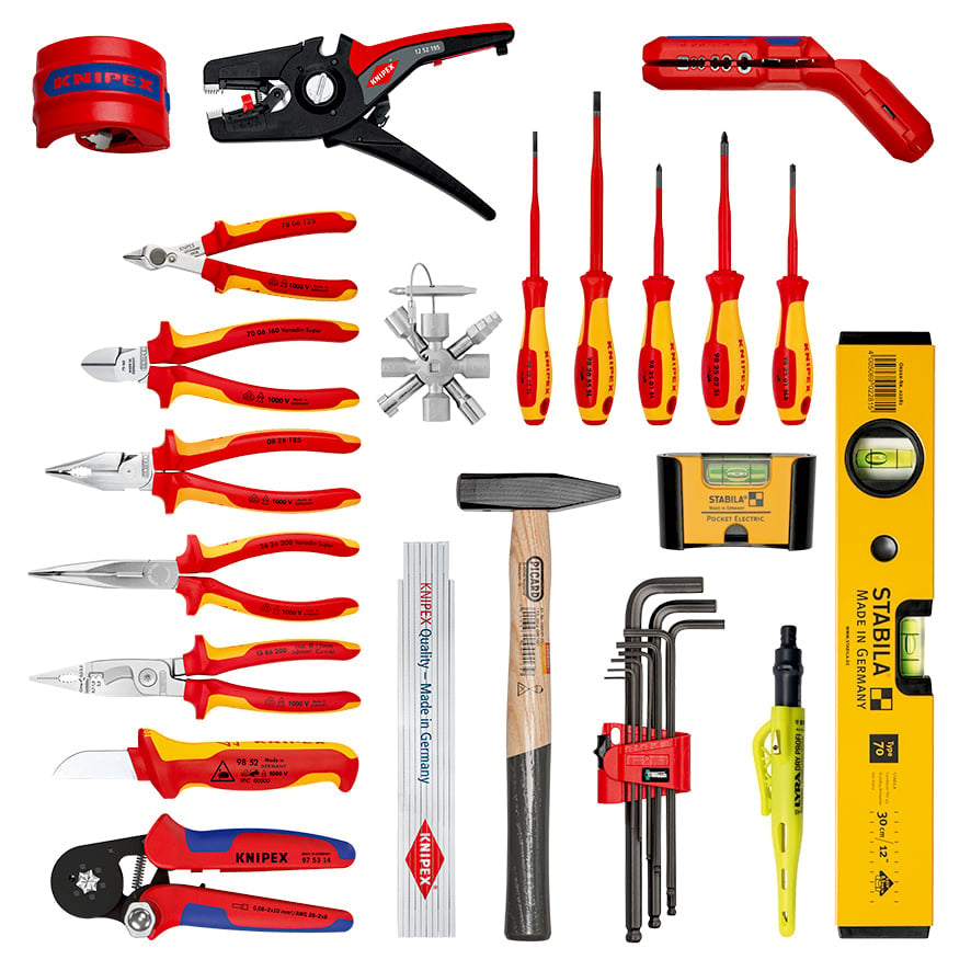 Knipex Werkzeugkasten Modular X18, 530 × 217 × 549 mm, 18 l, Aluminium, schwarz, 22 Teile