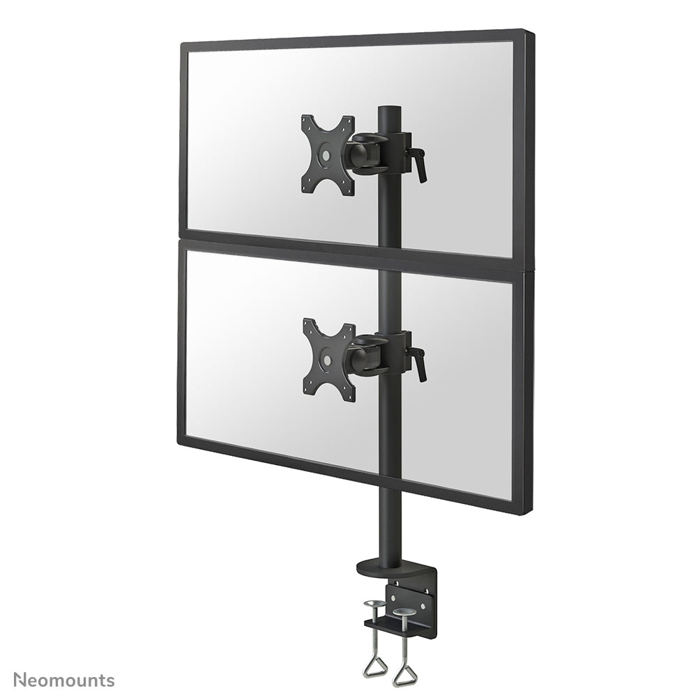 Neomounts Kipp-/Dreh-/Schwenkbarer Doppel-Monitorarm für den Schreibtisch, 2, Tischklemme, bis 27", VESA 75 × 75/100 × 100 mm, 6 kg