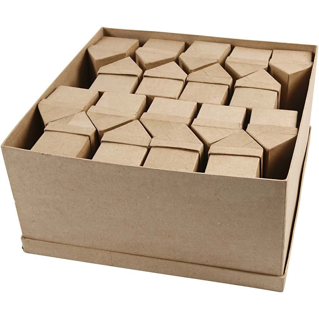 Creativ Company Pappschachteln Häuser – 10,5 × 6 × 8,5 cm – braun – 40 Stk.