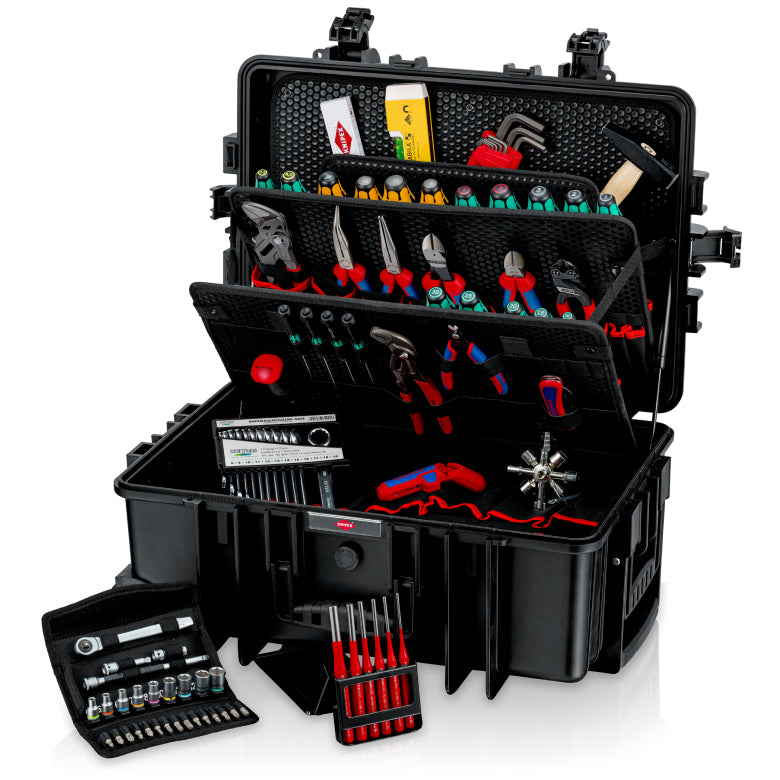 Knipex Robust45 Move Werkzeugkoffer Mechanik – 90-teilig, Nutzinhalt 45 l, Bügelverschluss