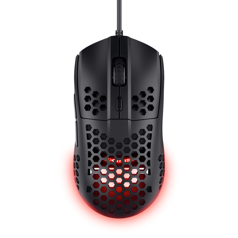 Trust GXT 928 Helox – Gaming-Maus – Kabelgebunden (USB-A), 6400 DPI, RGB-Beleuchtung, rechts, Schwarz
