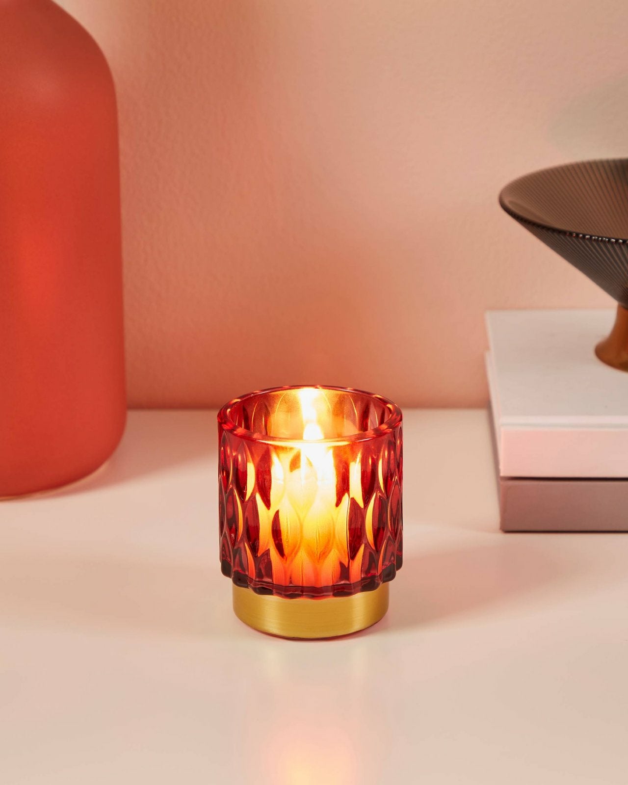 EGLO Windlicht – Glas, Gold – Ø 7 × 8 cm