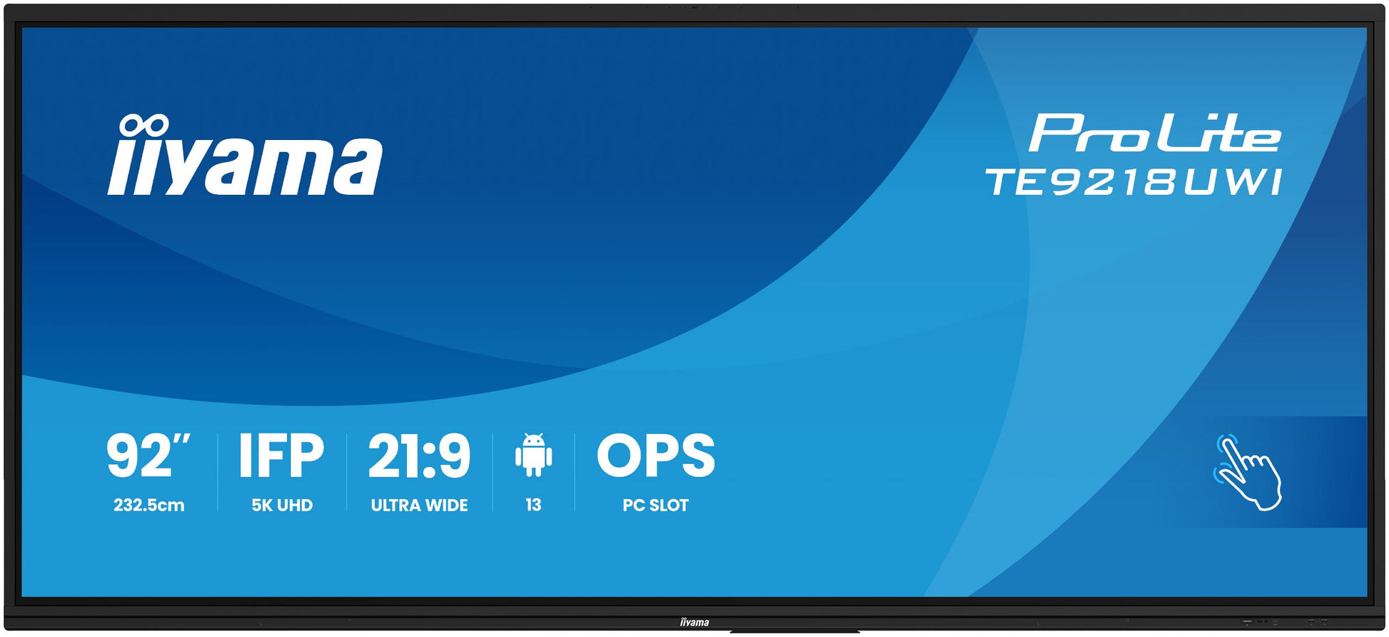 iiyama ProLite UW5K IR 50P – Interaktives Touch-Display, 91,5", 5120 × 2160, 500 cd/m², 24/7, Touch, Android